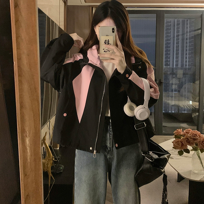 Mixed colors loose jacket splice technical jacket