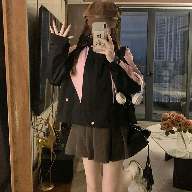 Mixed colors loose jacket splice technical jacket