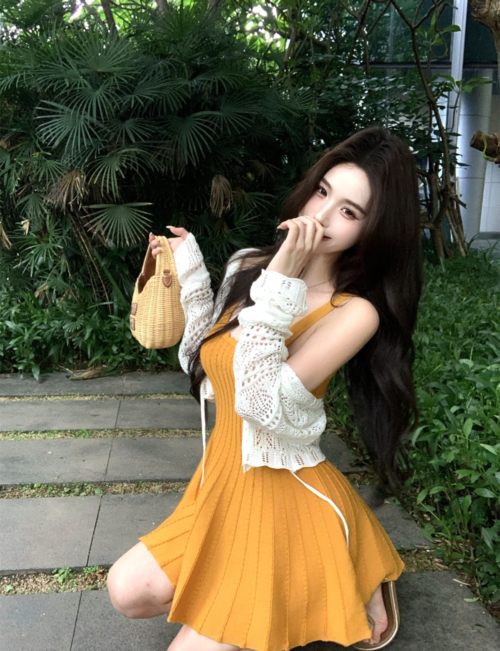 Tender dress summer strap dress a set for women