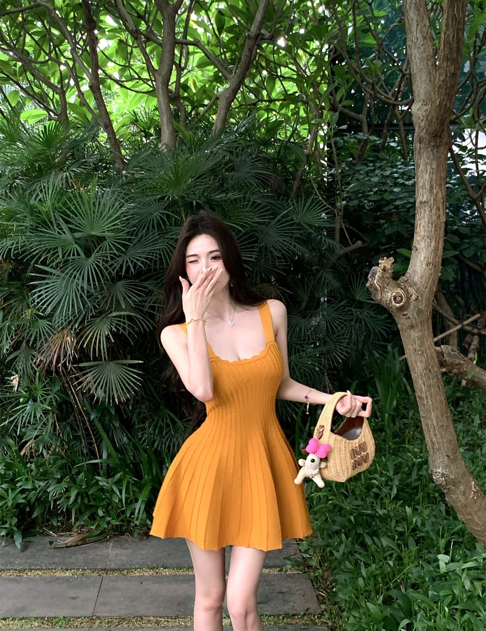 Tender dress summer strap dress a set for women