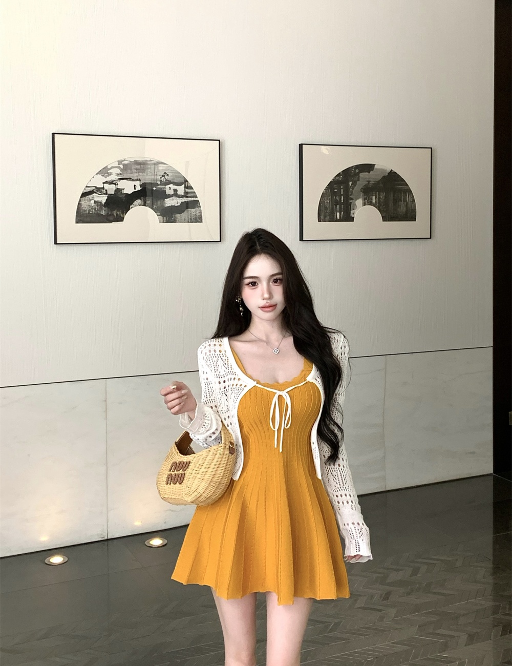 Tender dress summer strap dress a set for women