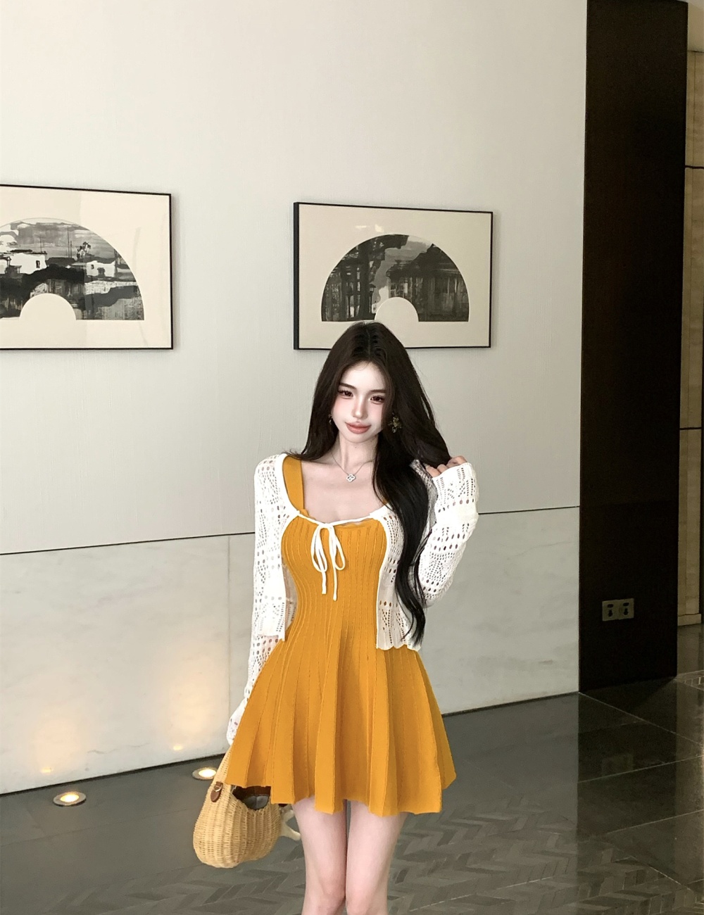 Tender dress summer strap dress a set for women