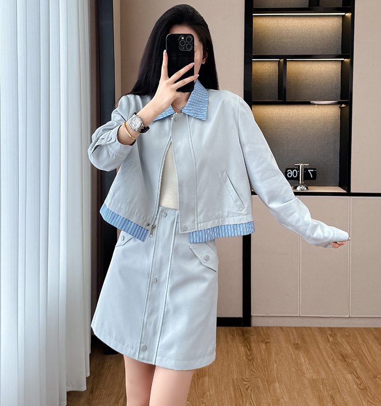 Temperament slim show young skirt 2pcs set
