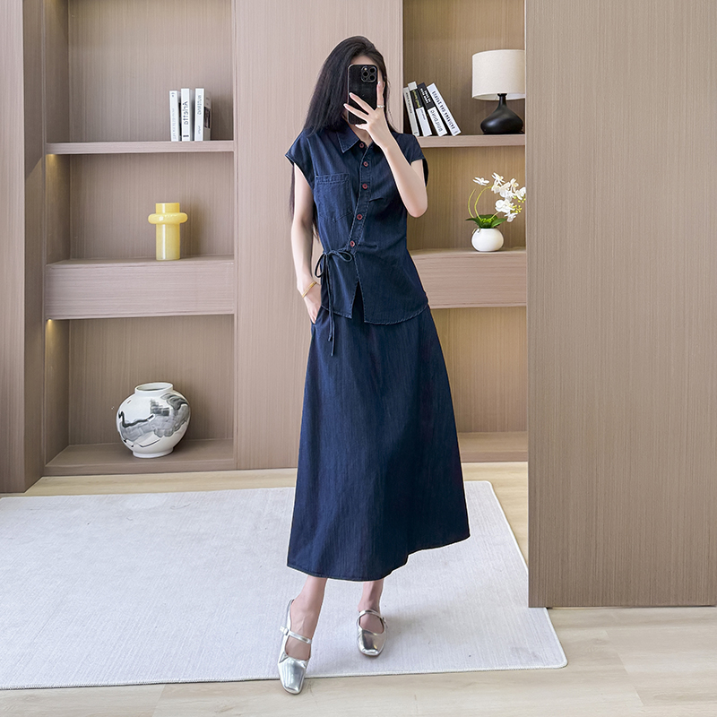 Autumn skirt summer shirt 2pcs set for women