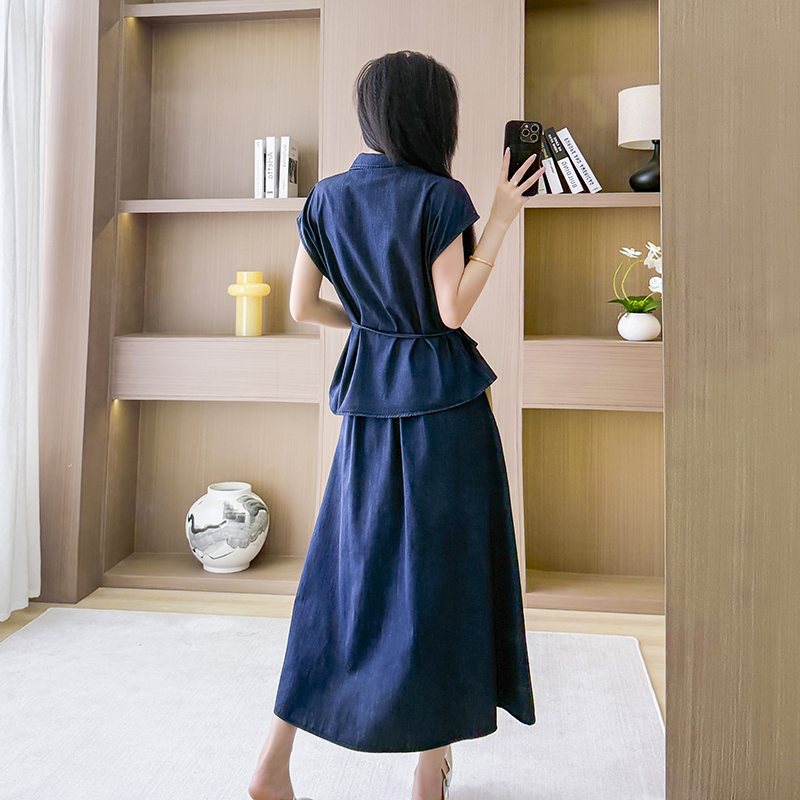 Autumn skirt summer shirt 2pcs set for women