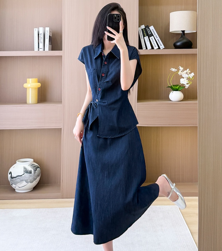 Autumn skirt summer shirt 2pcs set for women