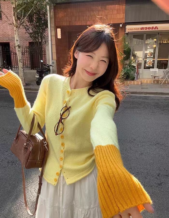 Fashion autumn cardigan slim retro sweater for women