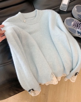 Sweet lace tops Korean style sweater for women