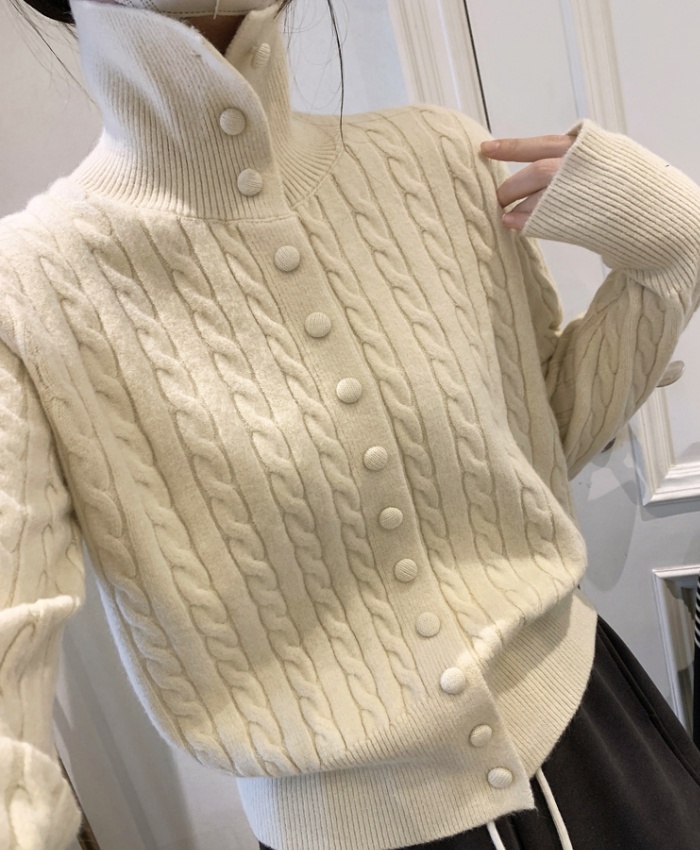 Knitted single-breasted sweater wool cardigan for women
