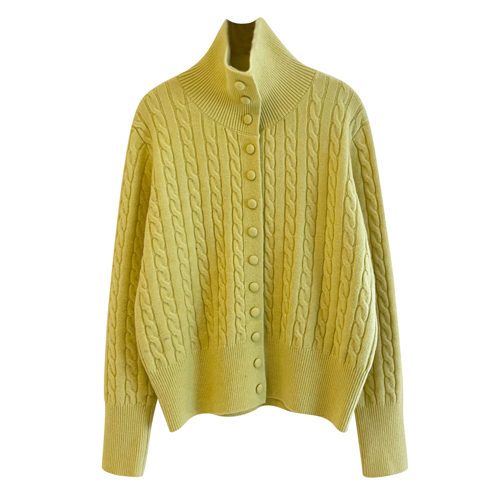 Knitted single-breasted sweater wool cardigan for women