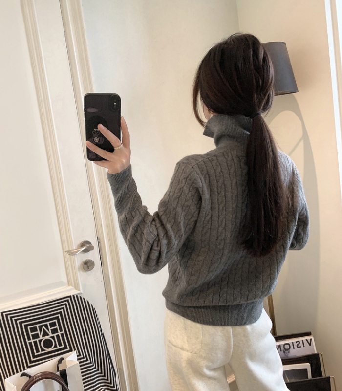 Knitted single-breasted sweater wool cardigan for women