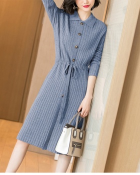 Knitted bottoming dress wool cashmere sweater dress for women