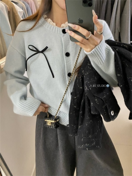 Show young fashion lace sweater sweet knitted cardigan