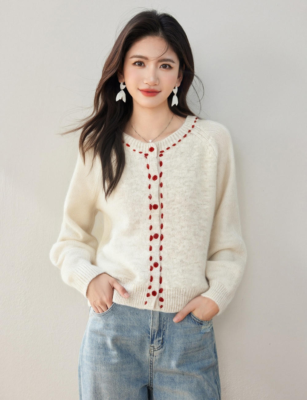 Loose coat France style sweater for women