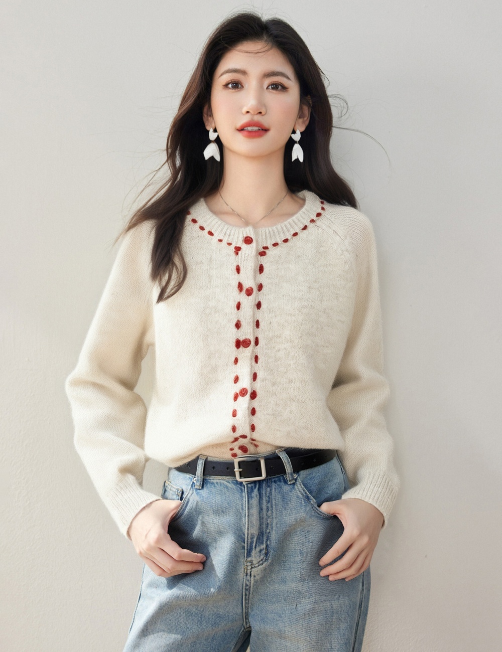Loose coat France style sweater for women