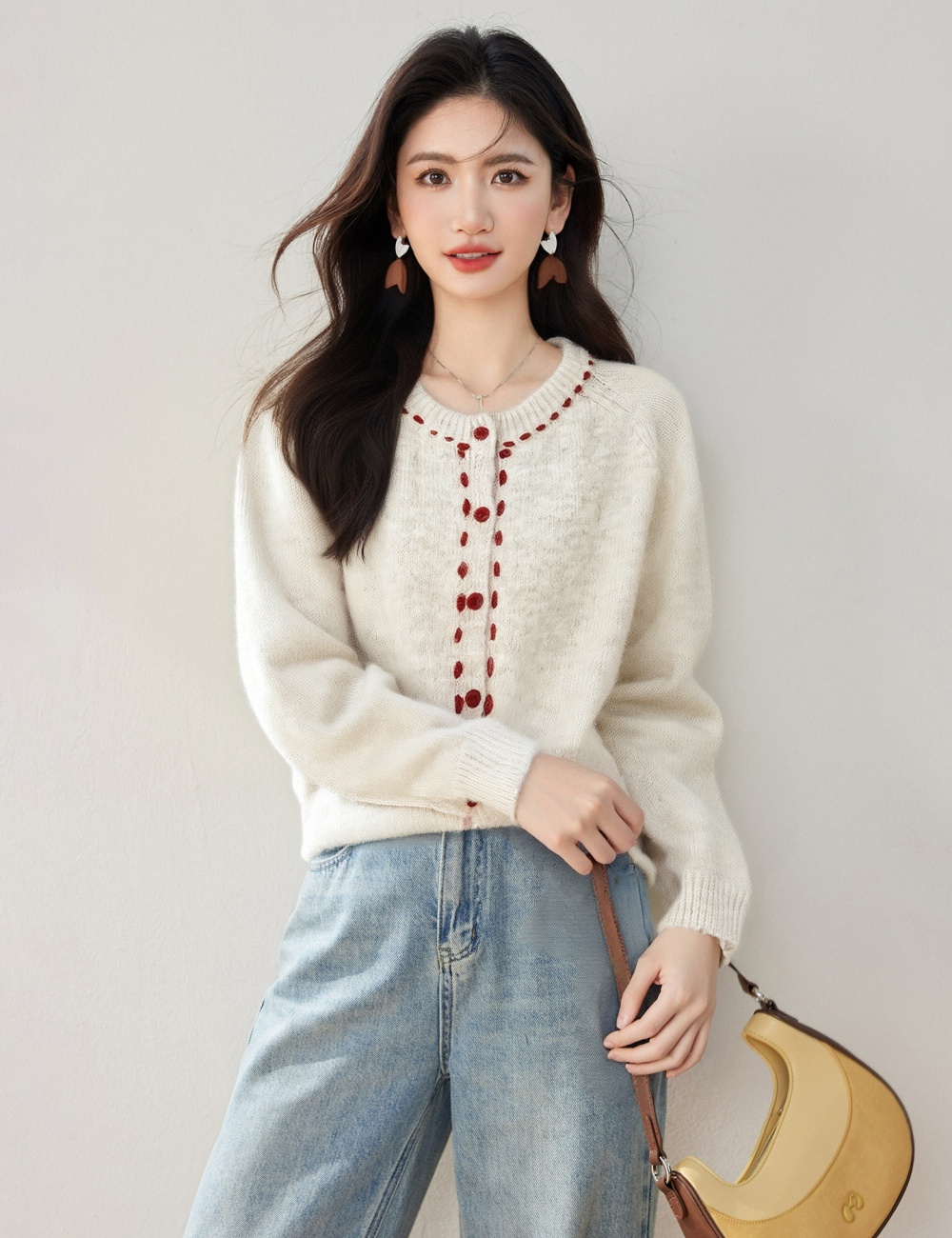 Loose coat France style sweater for women