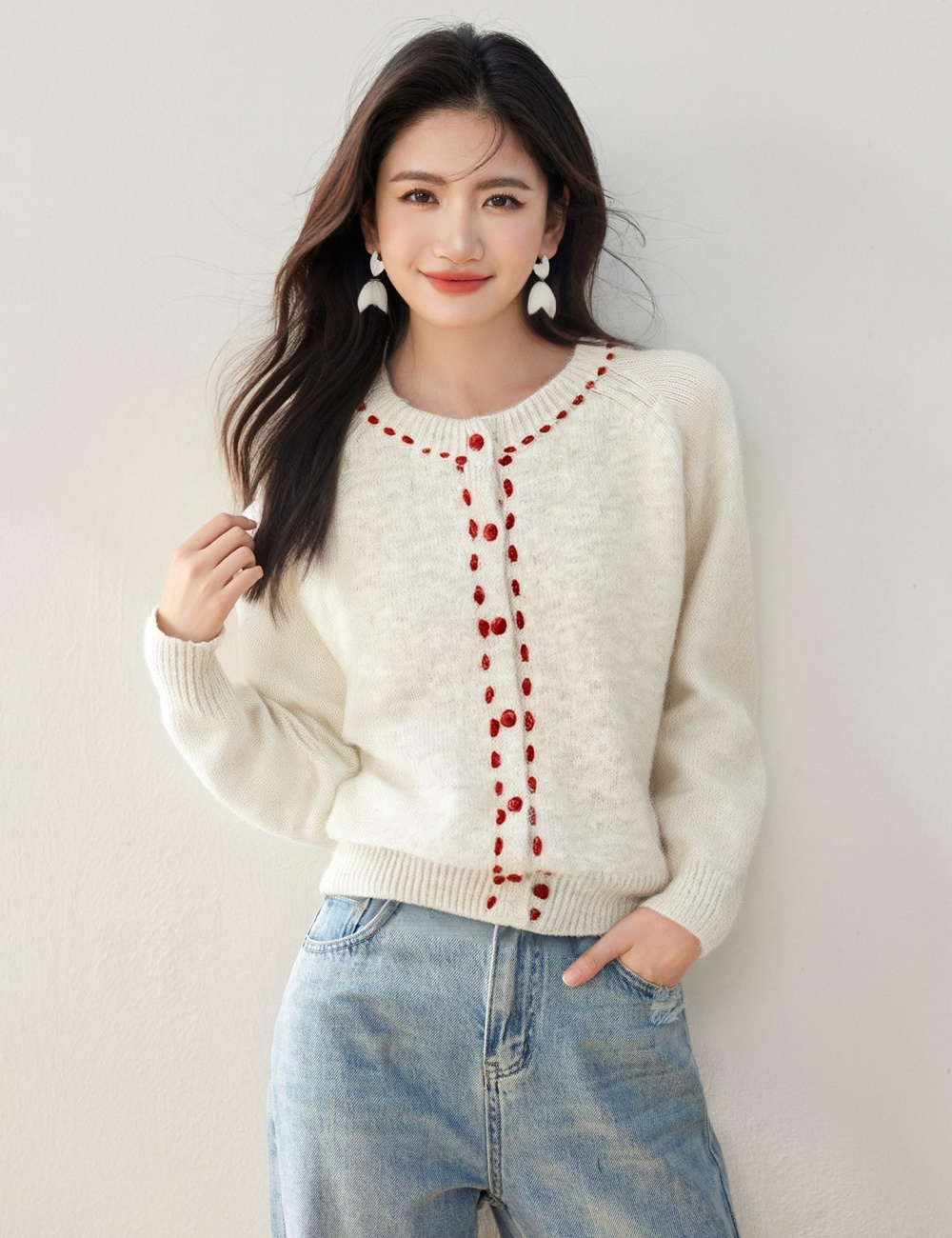 Loose coat France style sweater for women