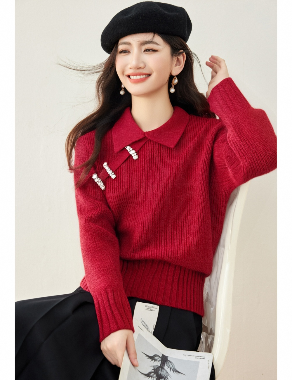 Chinese style winter loose sweater