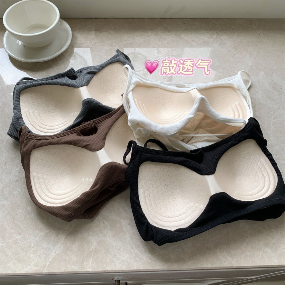 With chest pad sling vest slim buckle tops for women