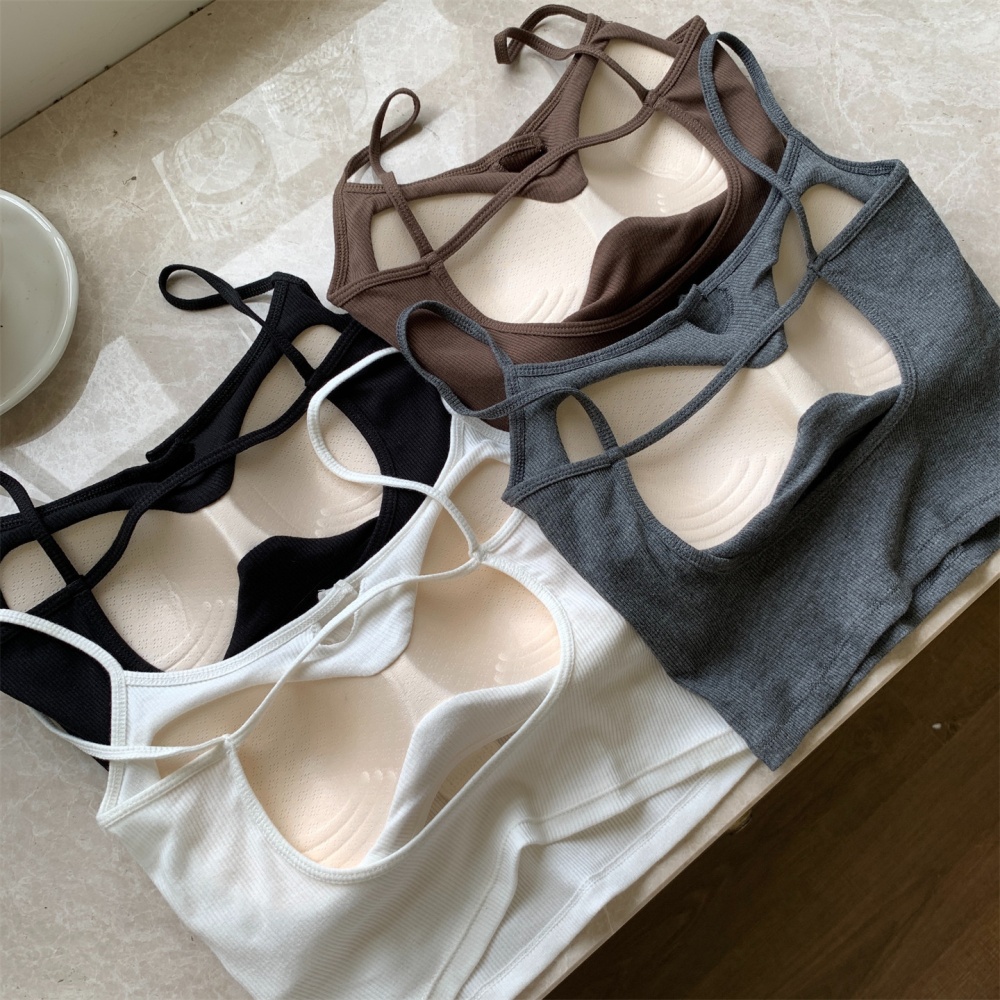 With chest pad sling vest slim buckle tops for women
