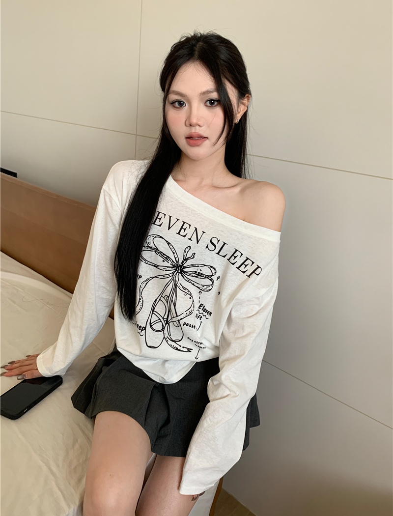 Graffiti long sleeve T-shirt sunscreen smock for women