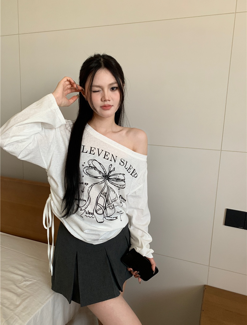 Graffiti long sleeve T-shirt sunscreen smock for women