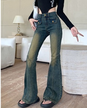 Slim personality micro speaker jeans for women