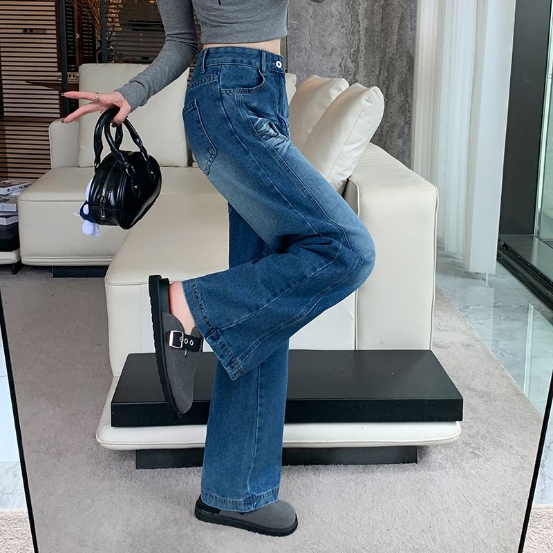 Autumn slim jeans wide leg American style pants for women