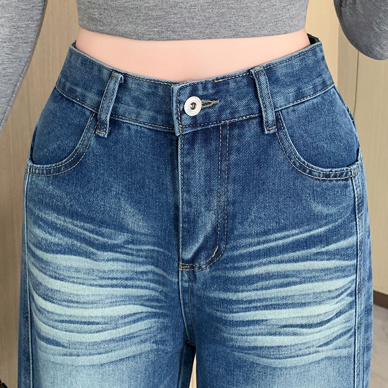Autumn slim jeans wide leg American style pants for women