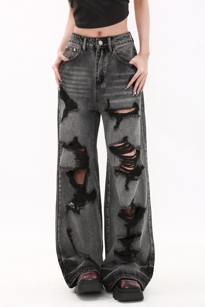 Korean style loose jeans American style wide leg pants