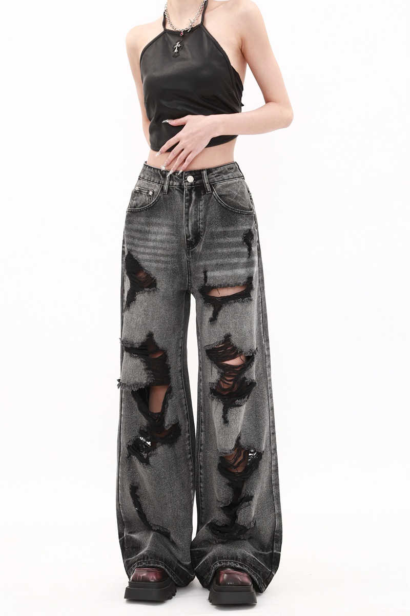 Korean style loose jeans American style wide leg pants
