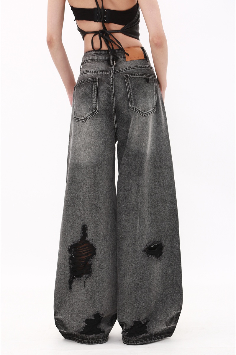 Korean style loose jeans American style wide leg pants