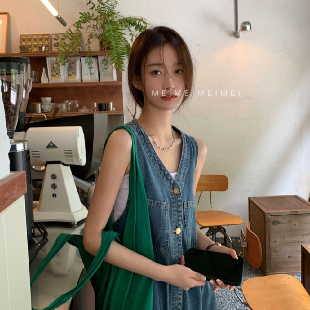 Loose strap dress Korean style dress for women