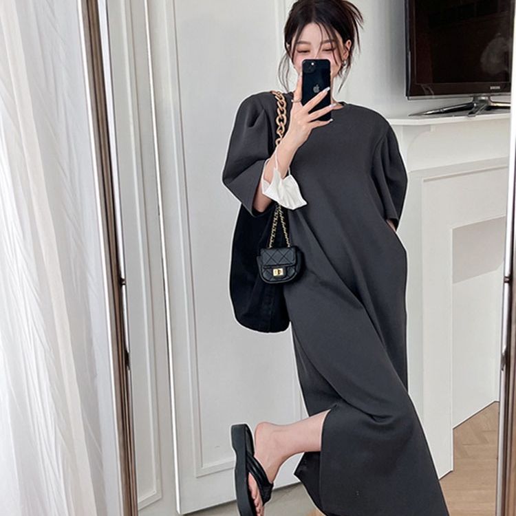 Pure simple long summer loose Casual dress