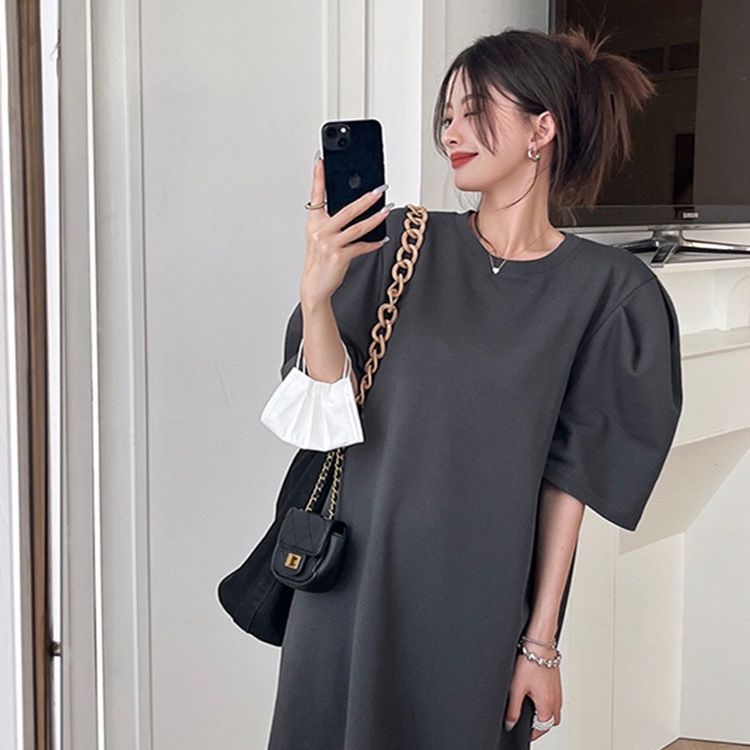 Pure simple long summer loose Casual dress