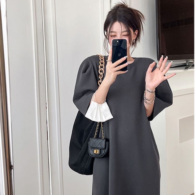 Pure simple long summer loose Casual dress