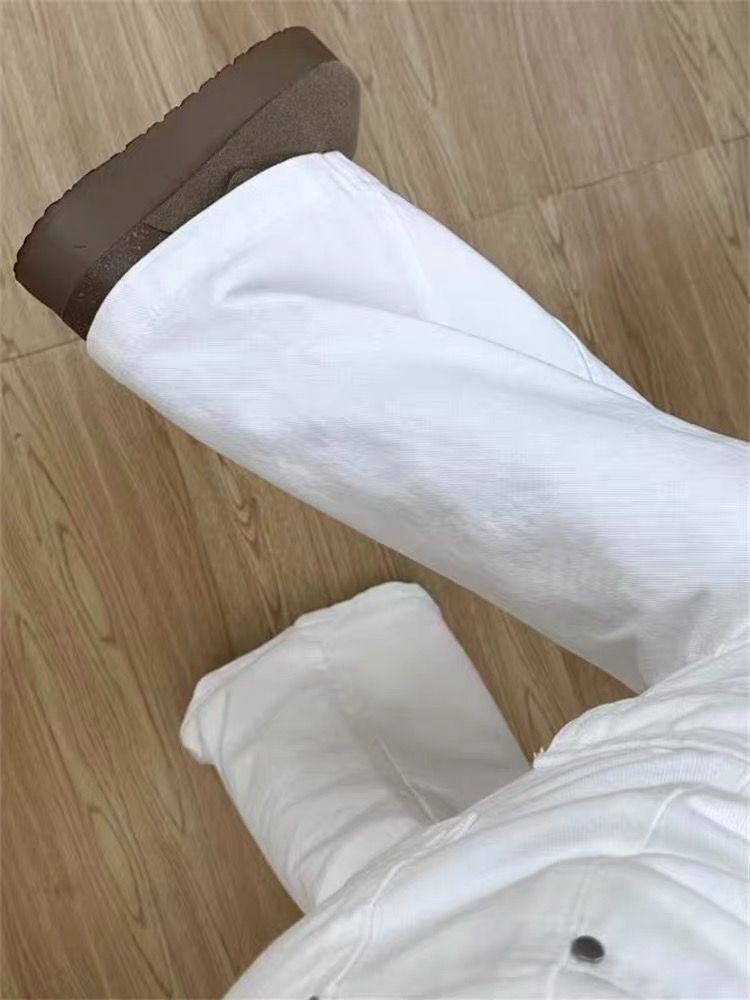 Autumn white work clothing speaker pants for women