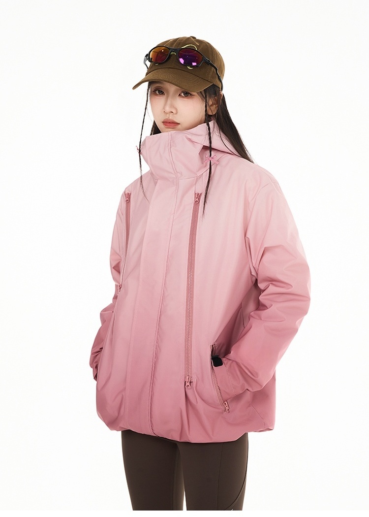 Casual gradient technical jacket outdoor sports couples coat