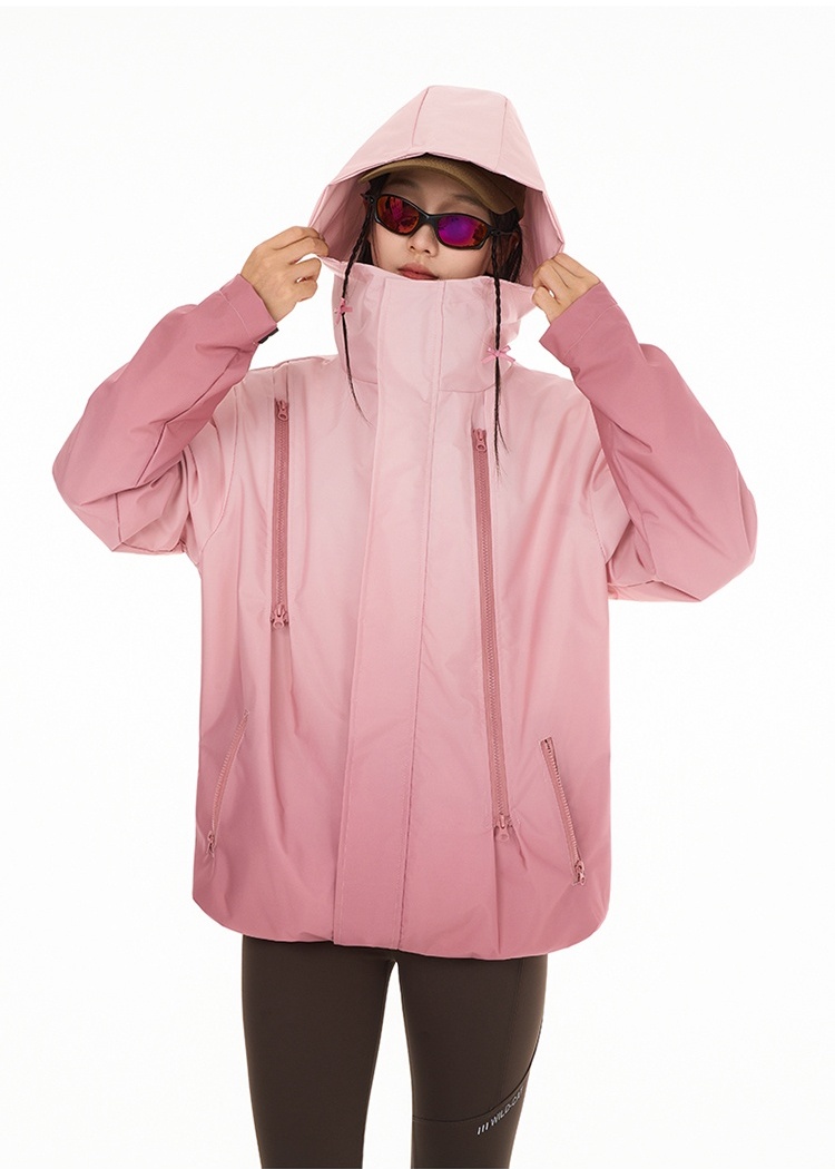 Casual gradient technical jacket outdoor sports couples coat