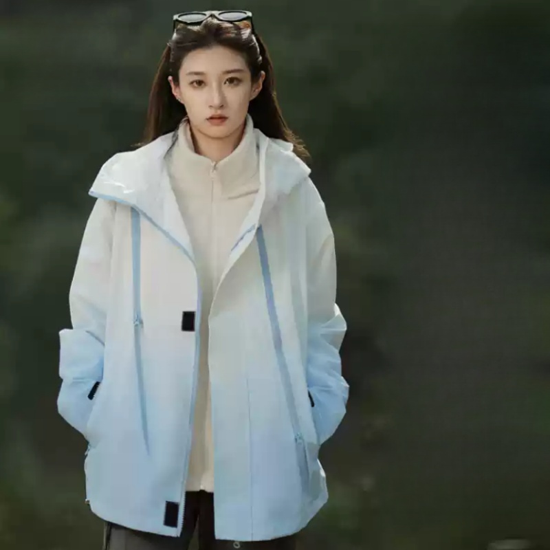 Casual gradient technical jacket outdoor sports couples coat