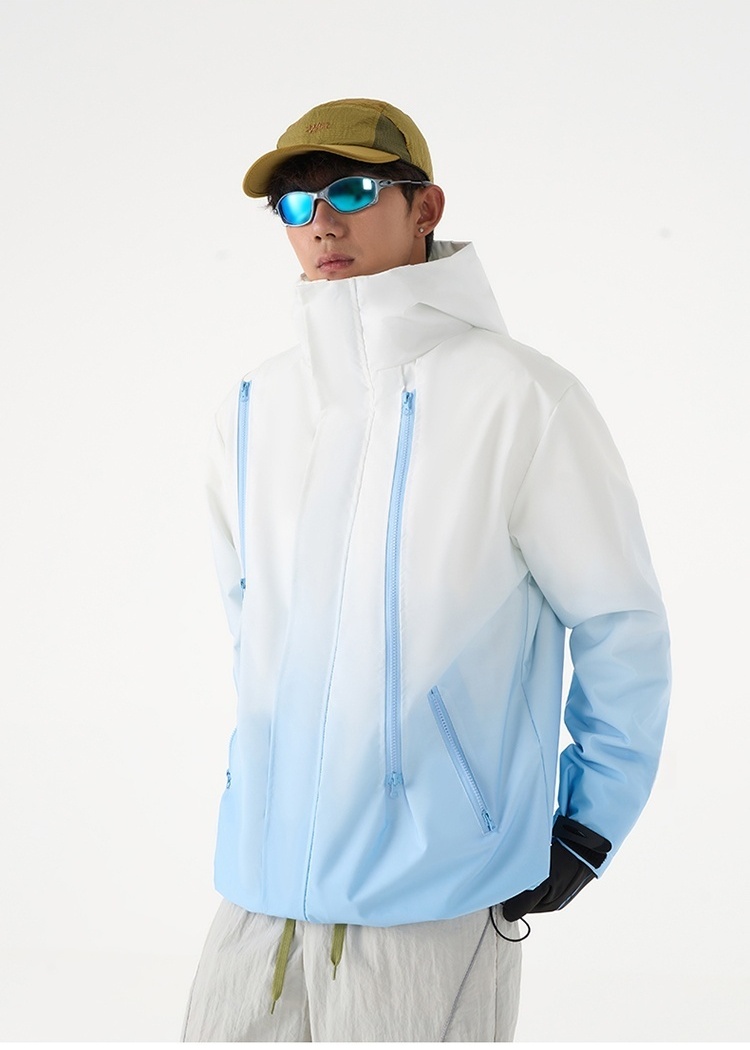Casual gradient technical jacket outdoor sports couples coat