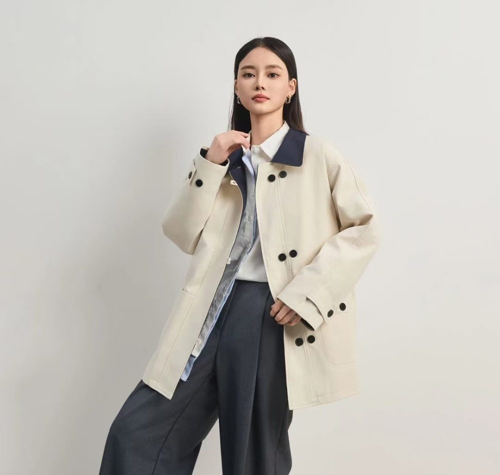 Temperament Casual tops double-breasted coat for women