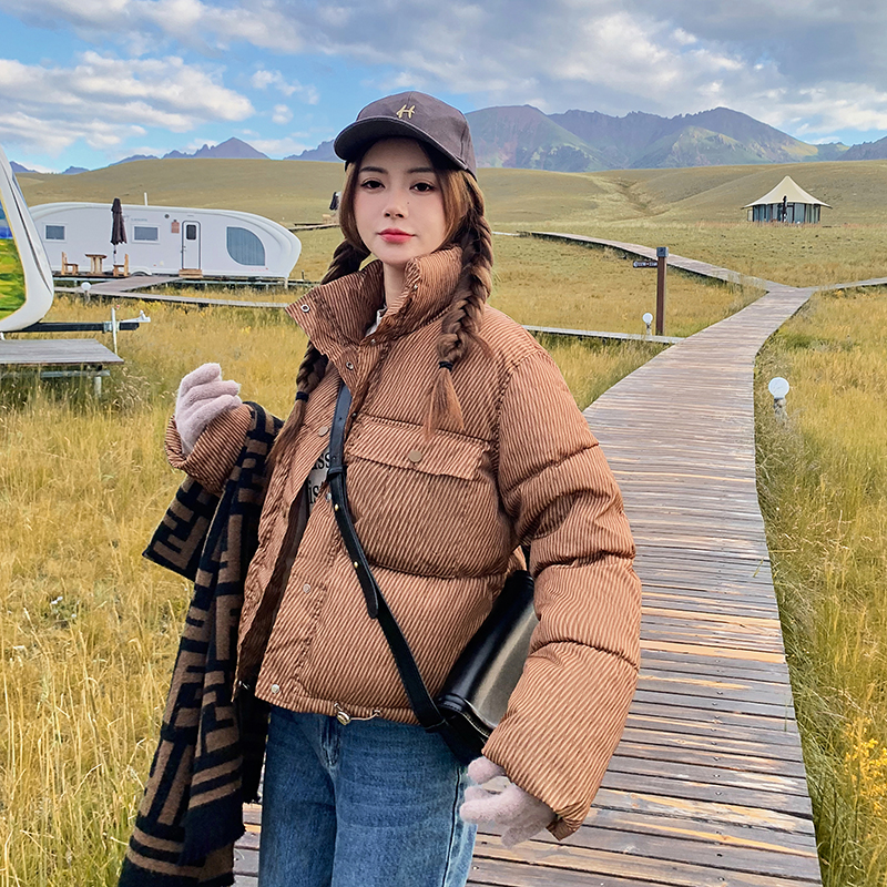 All-match slim down coat fashion Western style cotton coat
