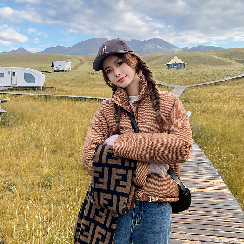 All-match slim down coat fashion Western style cotton coat