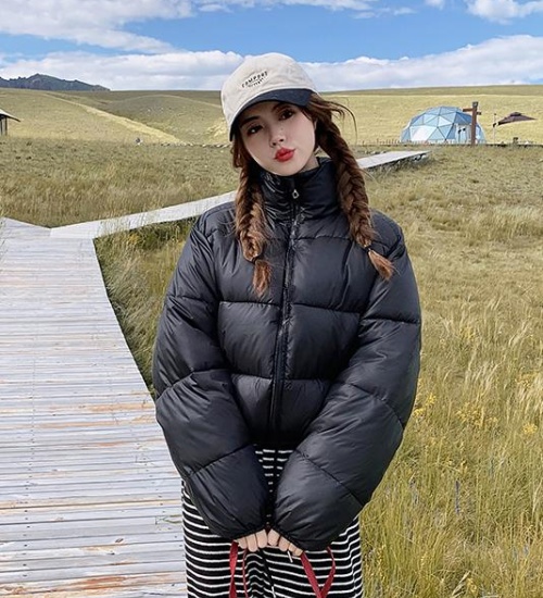 Thick European style bread clothing down coat for women