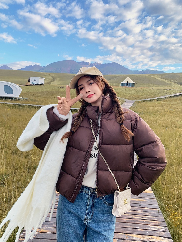 Thick European style bread clothing down coat for women