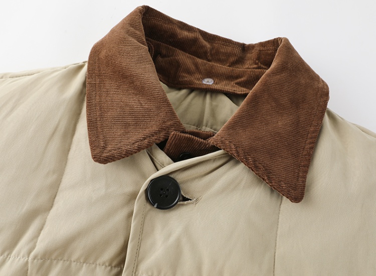 Loose khaki coat Korean style long cotton coat for women