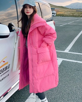 Thick long cotton coat frenum coat for women