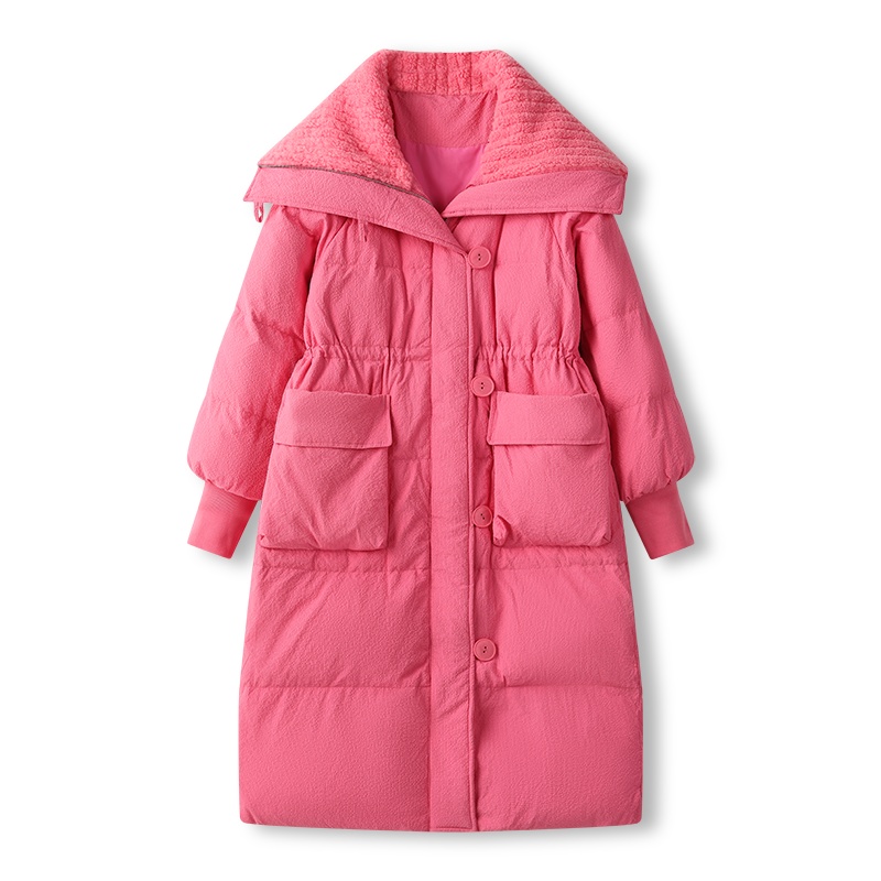 Thick long cotton coat frenum coat for women