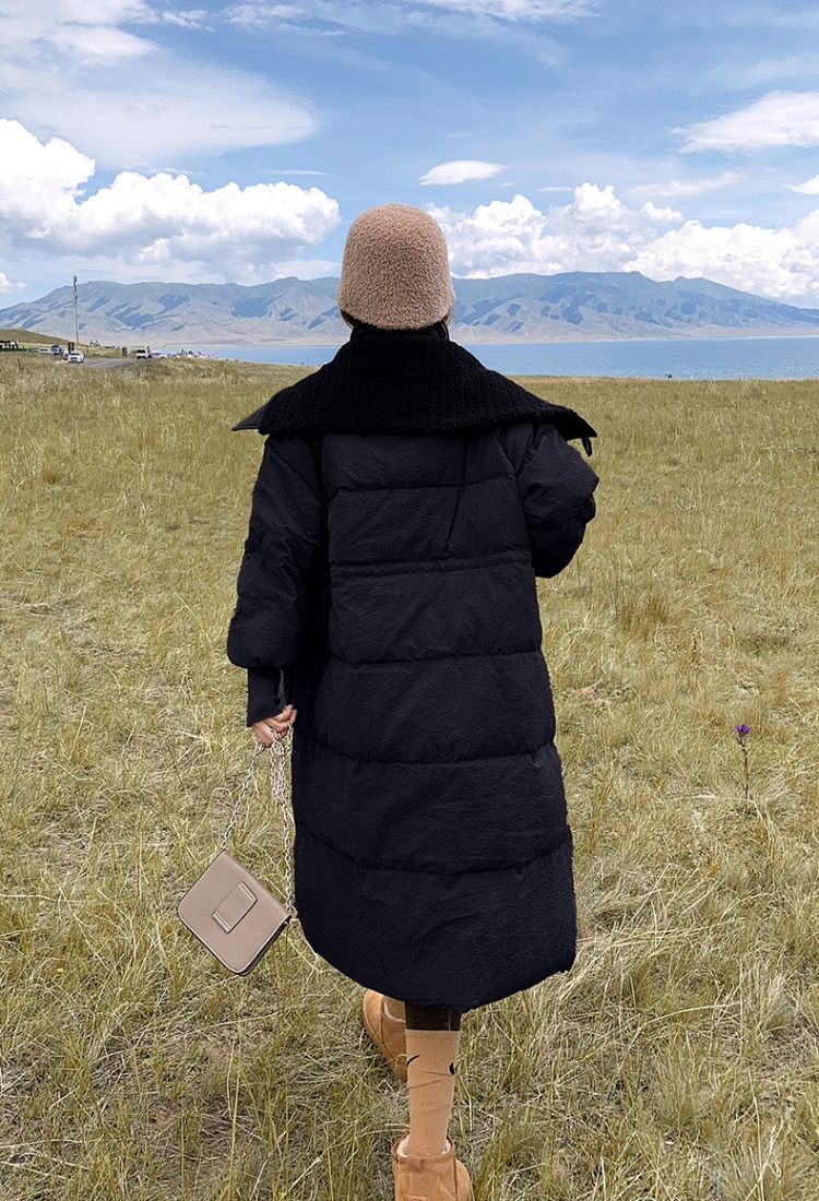 Thick long cotton coat frenum coat for women